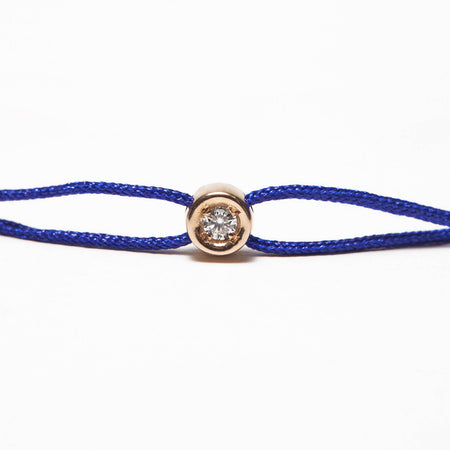 Bracelet bleu Pastille diamant or jaune