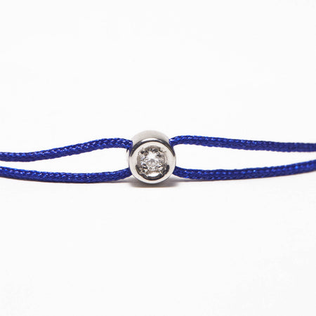 Bracelet bleu Pastille diamant or gris