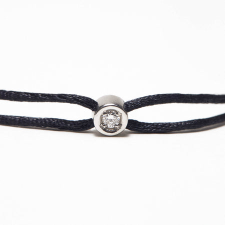 Bracelet noir Pastille diamant or gris