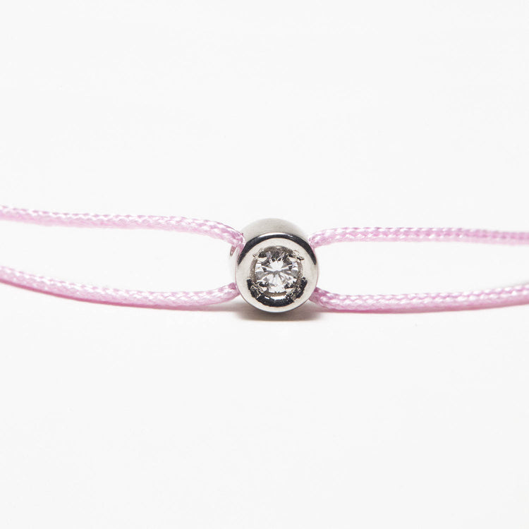 Bracelet rose Pastille diamant or gris