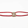 Bracelet rouge Pastille diamant or jaune