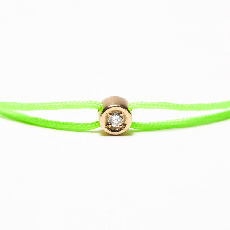 Bracelet vert Pastille diamant or jaune