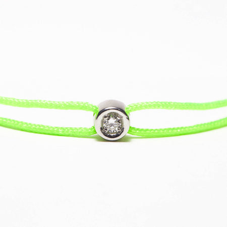 Bracelet vert Pastille diamant or gris