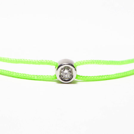 Bracelet vert Pastille diamant or gris