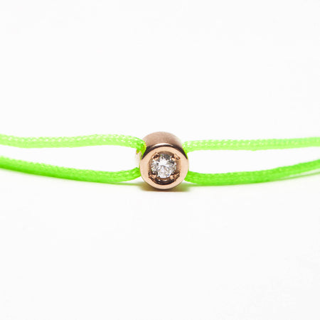 Bracelet vert Pastille diamant or rose